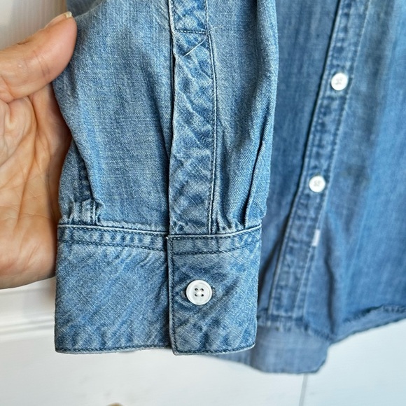 Rails Ingrid Tencel Linen Blend Denim Shirt - Small - Chambray Indigo - Picture 8 of 13